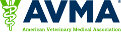 Logo of the American Veterinary Medical Association (AVMA) featuring a green veterinary caduceus symbol and the acronym AVMA in bold blue letters.